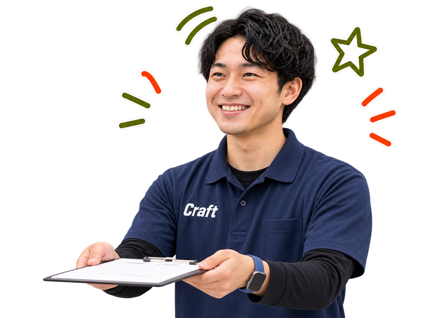 お客様へサービスをご案内するクラフトスタッフ