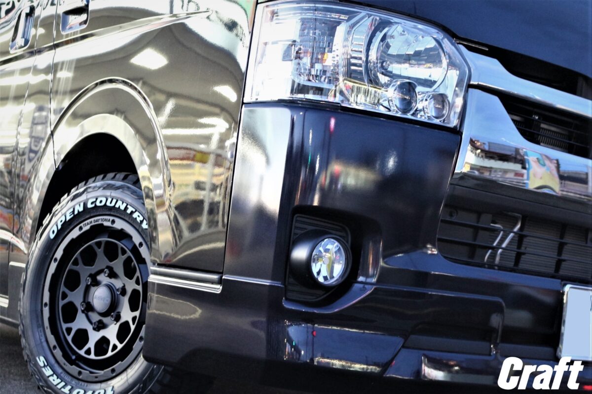 200系ハイエース レイズ デイトナ M9 オープンカントリーRT ブラックエディション 限定カラー オフ仕様 オフ系カスタム