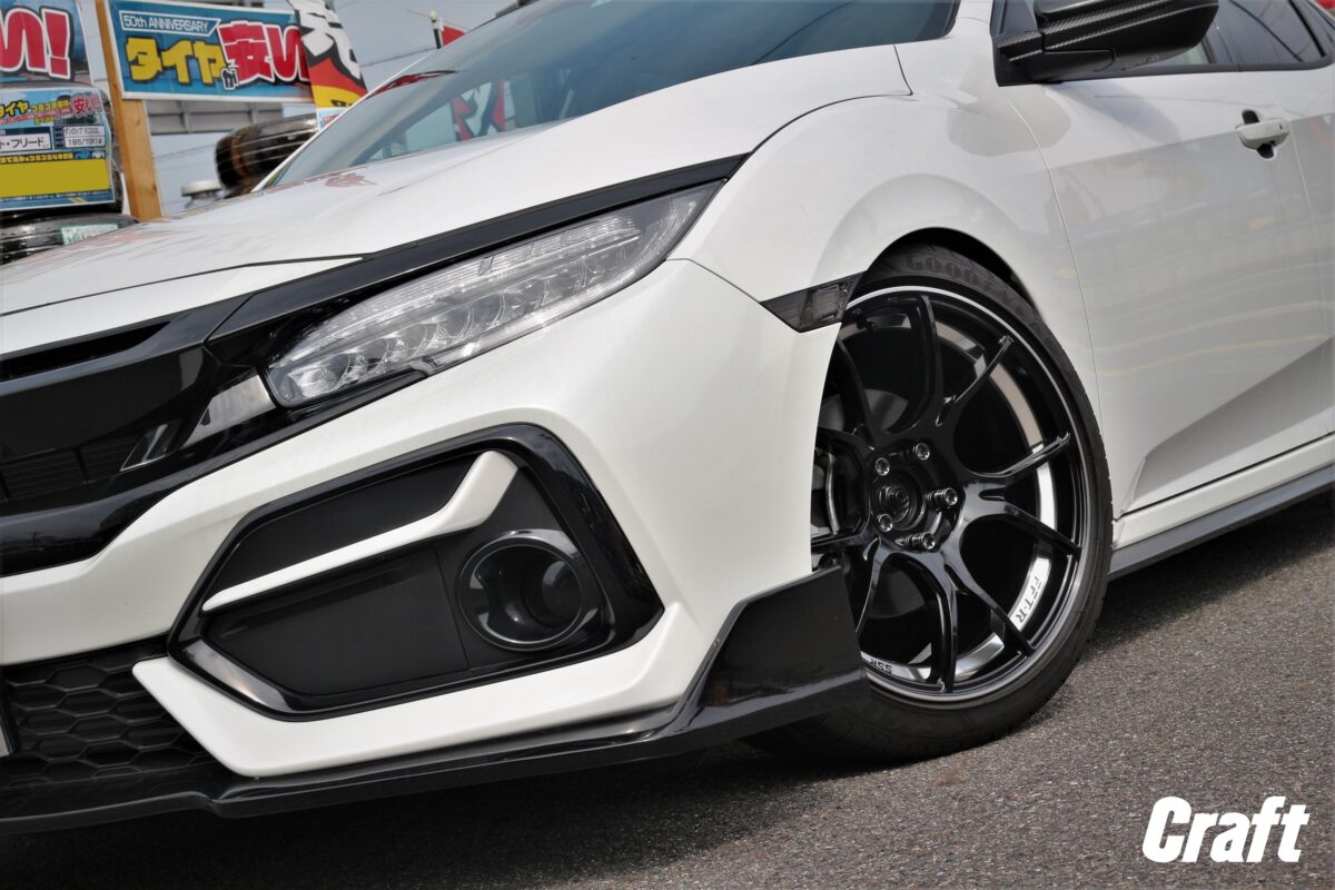 シビックFK7　RSR　ベストアイ　車高調　SSR GTX02　ツライチ　9.5J　スーパーコンケイブ