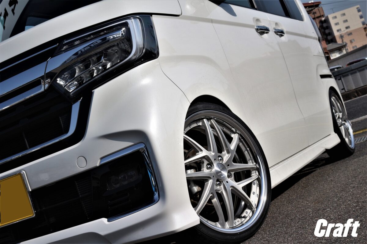 JF3 N-BOX 社外ホイール ワーク リザルタードメッシュ2 ツライチ 17インチ ローダウン ブラッシュド リム有り