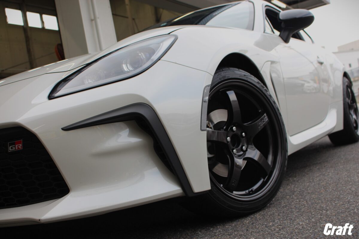 GR86　ホイール交換　レイズ　グラムライツ57CR SPEC-M　ツライチ　ノーマル車高　8.5J　5本スポーク　