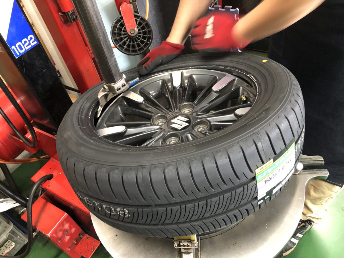 タイヤ交換　軽自動車　多治見　ダンロップ