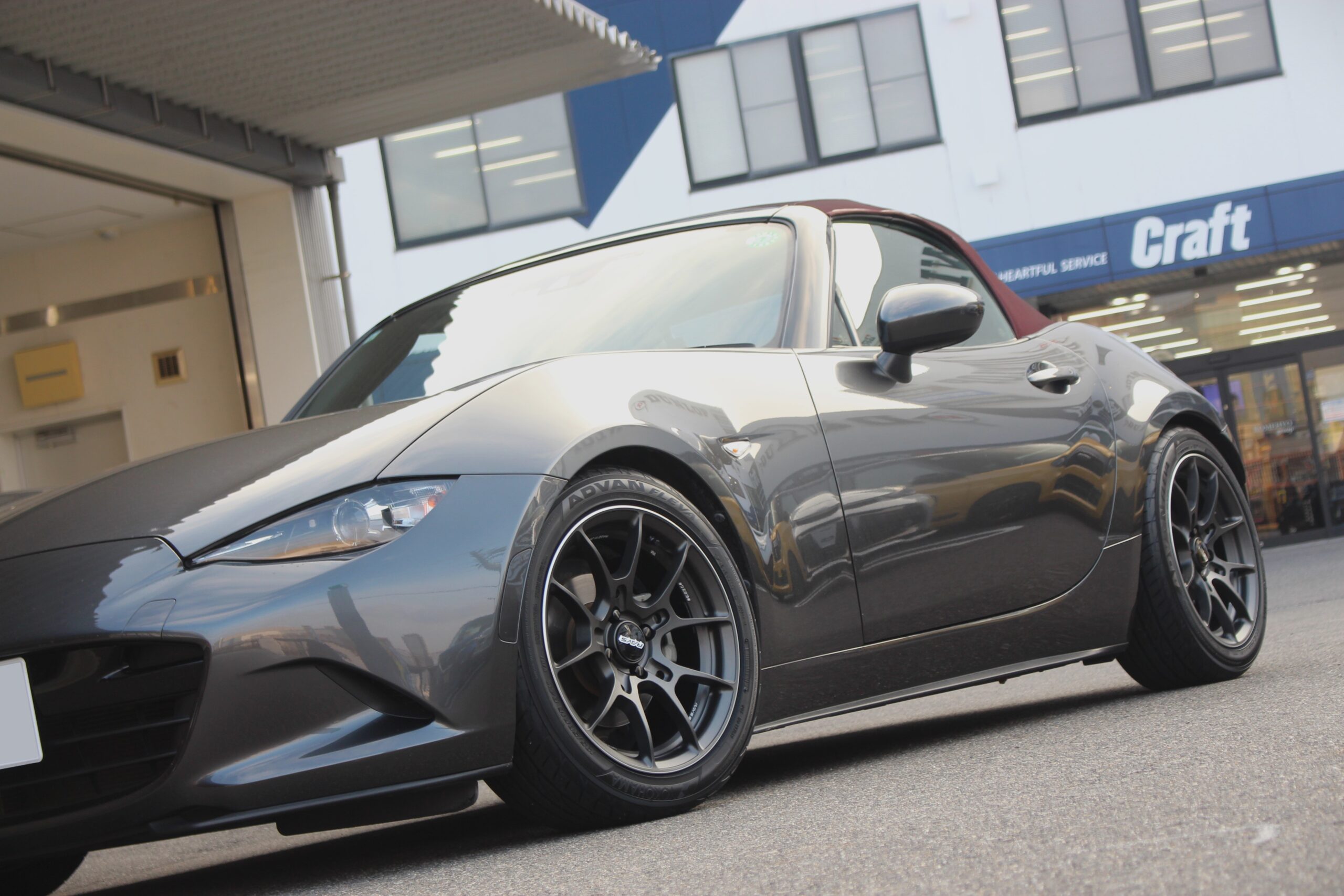 ロードスター HKS ハイパーマックスS レイズ ボルクレーシング G025 鍛造ホイール ツライチ 装着