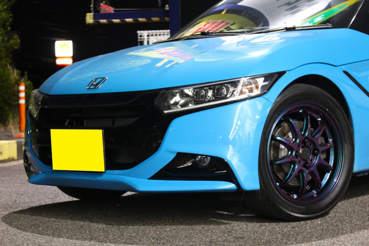 S660にワーク エモーション ZR10とテイン フレックスZとスプーン N1マフラーキットを装着した画像