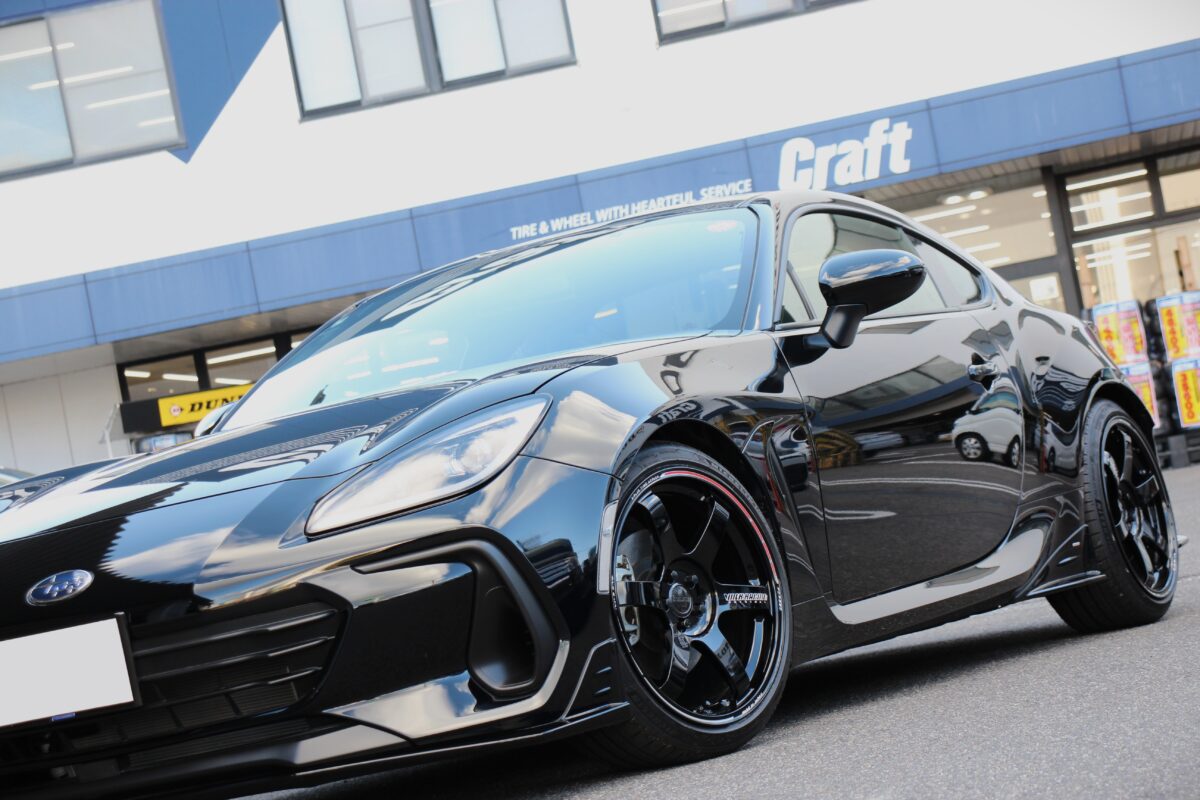 【BRZ】BLITZ ダンパーZZRでローダウン、VOLK RacingTE37SAGA S-PLUSのクラフトオリジナルサイズ9.0Jでフェイス3デザインを装着!!!