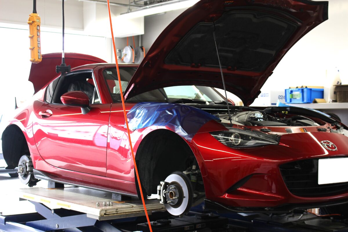 ロードスターRFをローダウンスプリングで20ｍｍ下げる